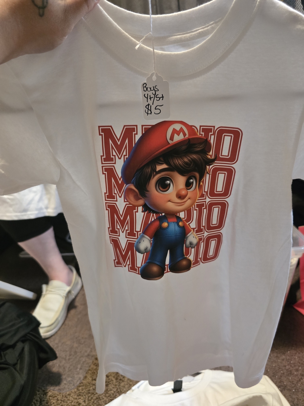 White Kids Mario Graphic Tee - Boys 4/5T